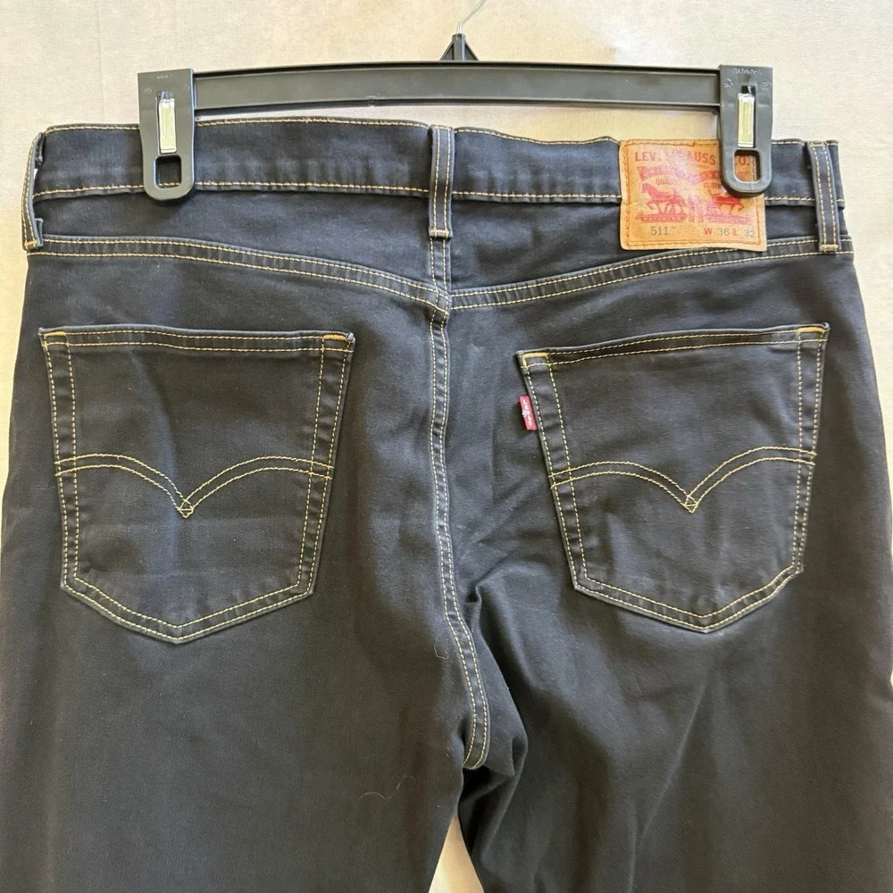 Levi's mens 511 Slim Fit‎ Athletic Taper Jeans Size 36X32-Black